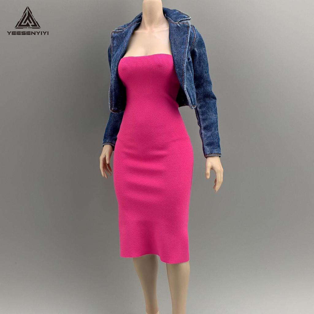 Платье без бретелек с высоким разрезом, эластичное, масштаб 1/6, для BJD куклы - Модель AT210 от VERYCOOL