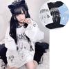 Oversize Harajuku Kawaii T-Shirt Sweet Japanese Gothic Goth Loose Letter School Student Tees Long Sleeve Top Spring