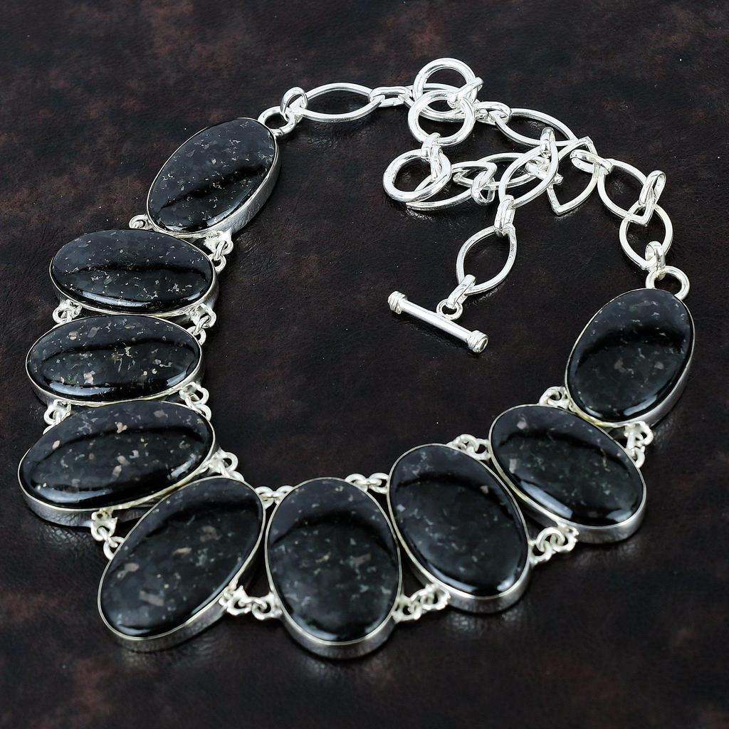 Ожерелье из нууммита, ожерелье из натурального драгоценного камня, ожерелье из стерлингового серебра 925 пробы, регулируемая цепочка, ожерелье из нууммита ручной работы, ювелирные изделия, подарок для женщин