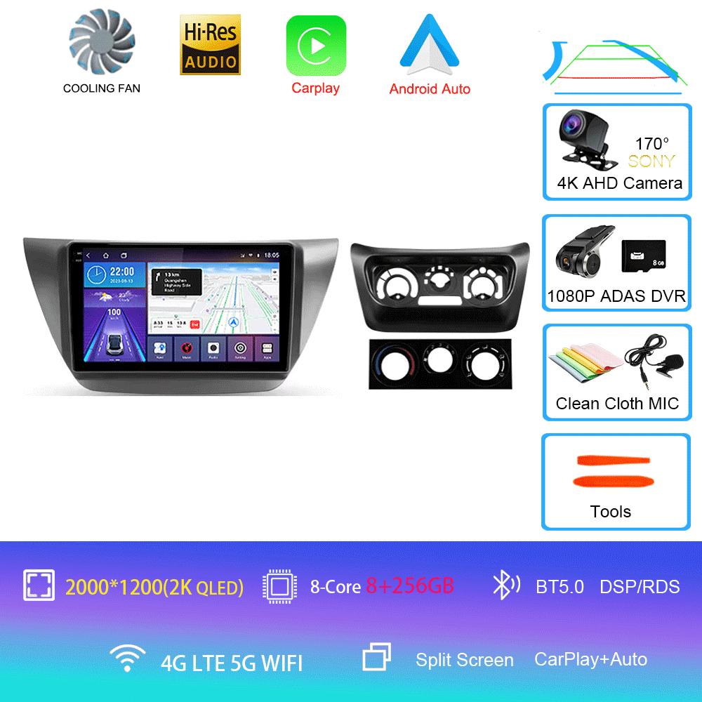 Автомагнитола Android 14 Carplay Для Mitsubishi Lancer 9 CS 2000 2001- 2010 Навигация GPS Мультимедийный проигрыватель WiFi+4G Стерео видео BT