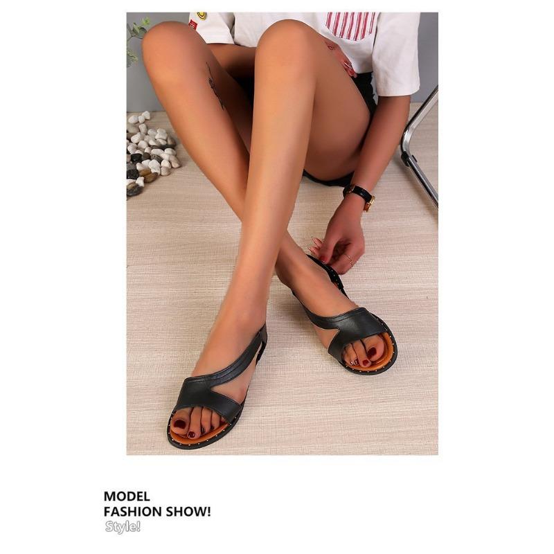 Сандалии на плоской подошве Fish Mouth One Line большого размера, новые с открытым носком