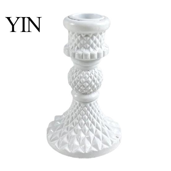 Stable Candle Stand Vintage Taper Holder, Nostalgic Resin Candlestick Decorative White Holder for Wedding Party Dinning Table Centerpiece Soft
