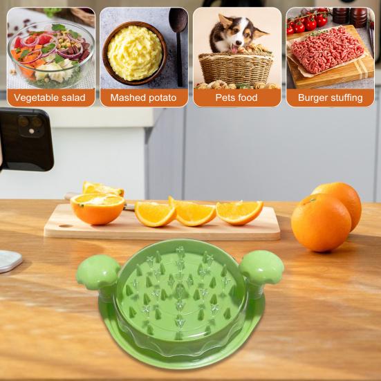 Мясорубка с противоскользящим основанием и эргономичной ручкой. Измельчитель пищевого мяса. Эффективный инструмент для измельчения без содержания бисфенола А.