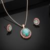 Beautiful Round Designer Pendant Rose Gold Plated Mint Green For Women