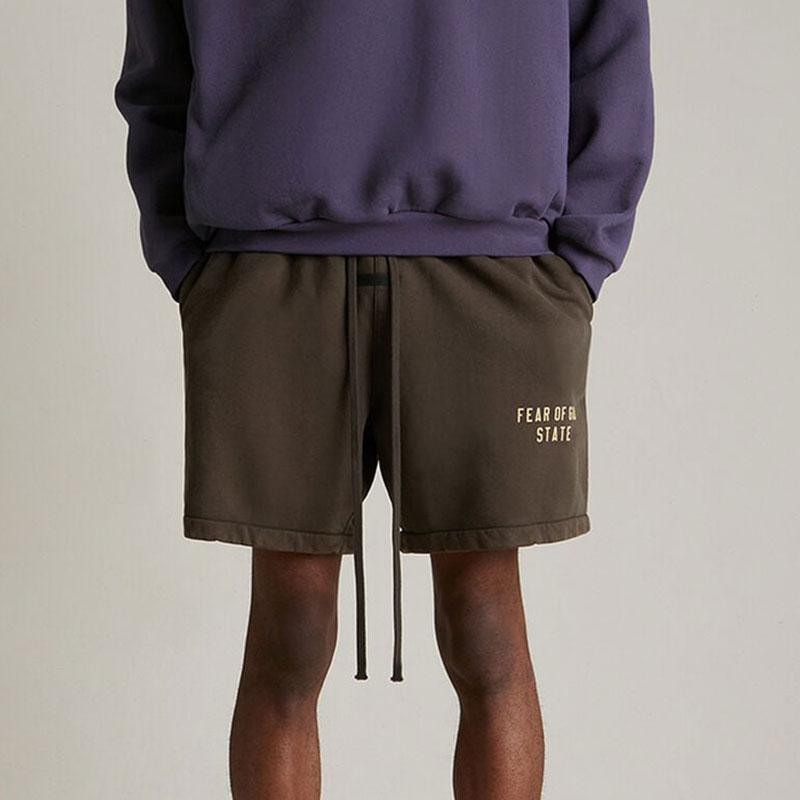 Fear of God Футбольные шорты Essentials Heavy Fleece, коричневые, мужские, 160HO244315F