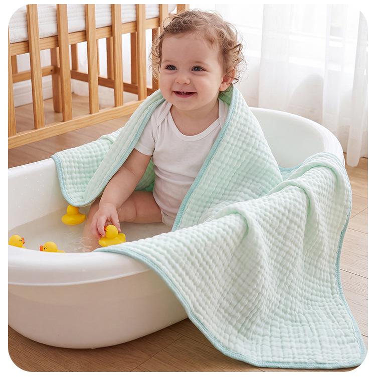 Ultra-Soft 6-Layer Bamboo Cotton Baby Bath Towel & Swaddle Blanket