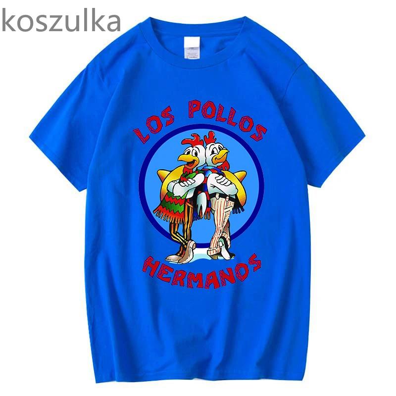Футболка мужская los pollos hermanos 100% хлопок Breaking Bad LOS POLLOS Chicken Brothers напечатана Желтая смешная футболка мужские рубашки