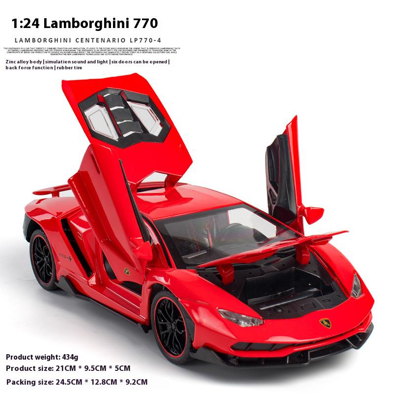 Масштаб 1/24 Lamborghini LP770-4 Супер мускулистый спортивный автомобиль Сплав Металл Литой Под Давлением Украшение для рабочего стола компьютера Автомобильный интерьер Подарочная коробка