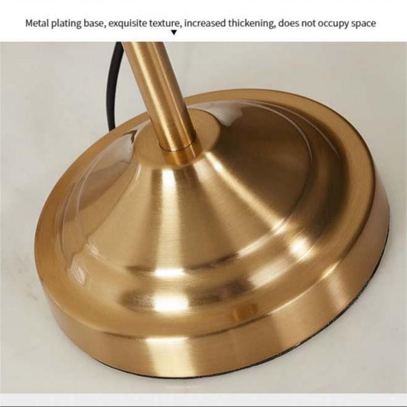 Vintage Exquisite Metal Table Lamp E27 Lamp Base Ins Simple Pleated Standing Lamp Bedroom Sofa Study Table Lamp Gold/Silver
