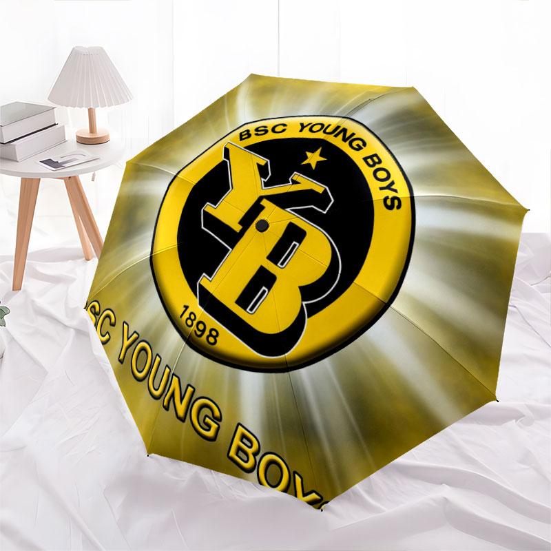 Узор BSC Young Boys, автоматический складной зонт, портативная и складная конструкция, 8 спиц, рождественский или праздничный подарок.