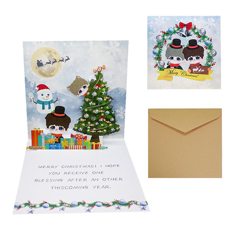 New Christmas Greeting Card Holy Laser Engraving Creative 3D Stereoscopic Christmas Card