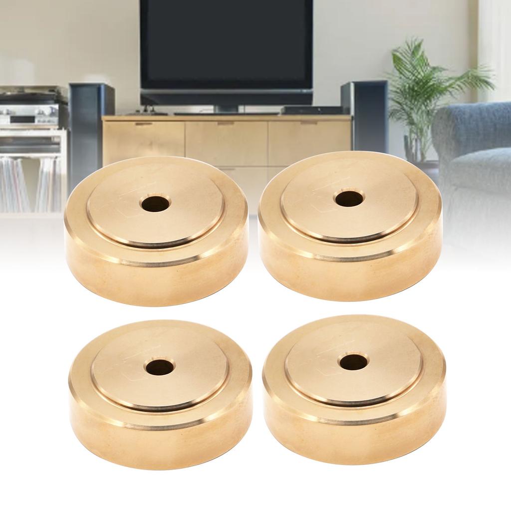 4pcs Brass Cutting Board Feet with Anti Slip Rubber Screws Kit Noise Reducing Speaker Isolation Pads for Kitchen HiFi Amplifier  
