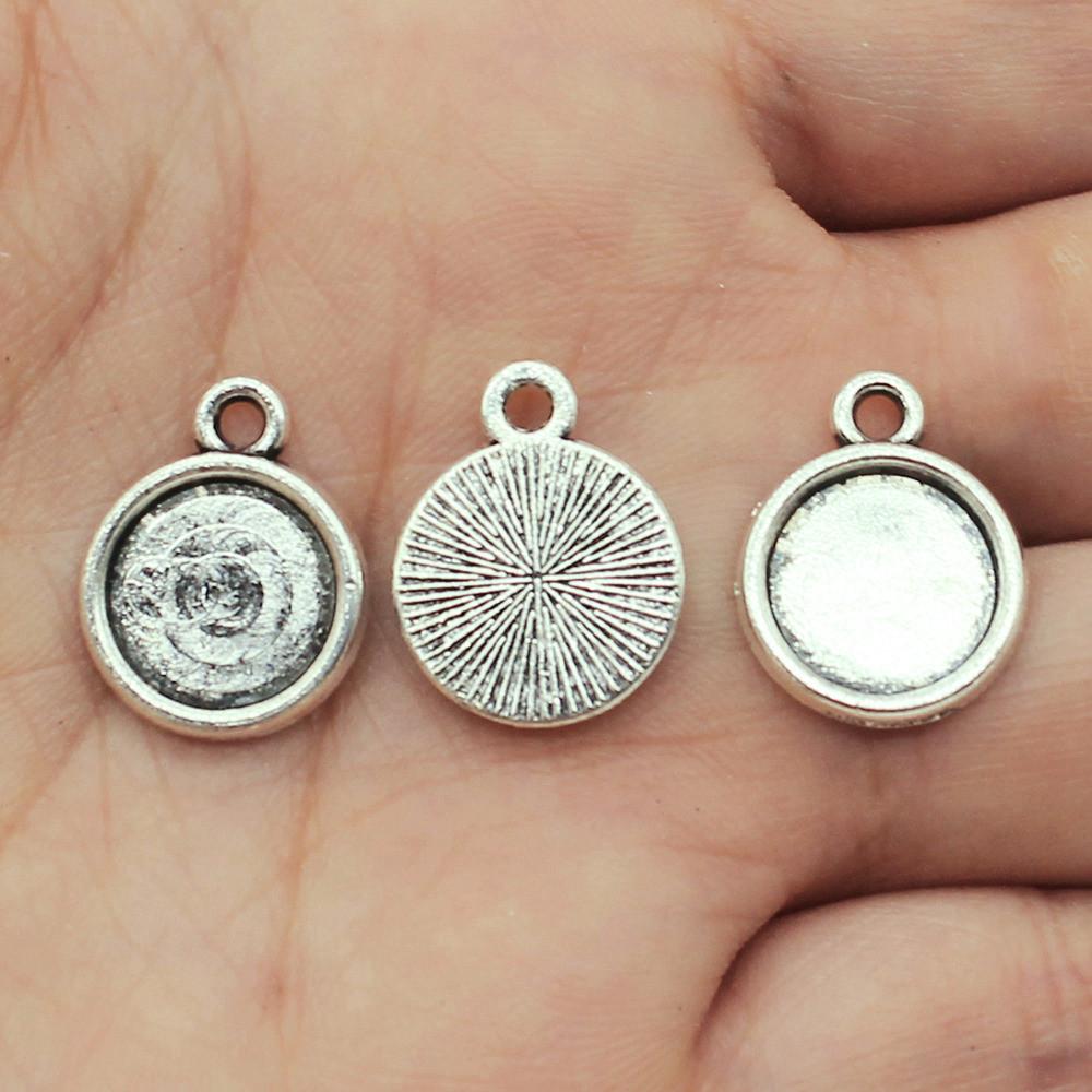 Fit Round 12mm Glass Cabochon Base Setting Tray Accessories Parts Men Jewelry New Arrivals Cheap Cute Stuff