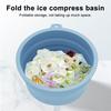 Складная раковина для лица со встроенным лотком для льда. Экологичная многоразовая портативная силиконовая складная раковина для умывания со льдом.