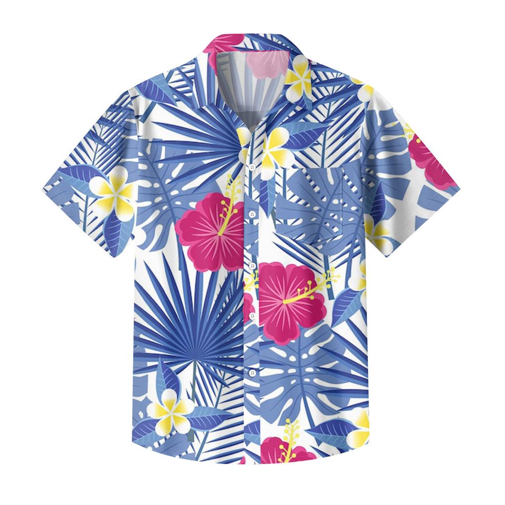 Мужские винтажные рубашки для боулинга на пуговицах с коротким рукавом, летняя пляжная рубашка