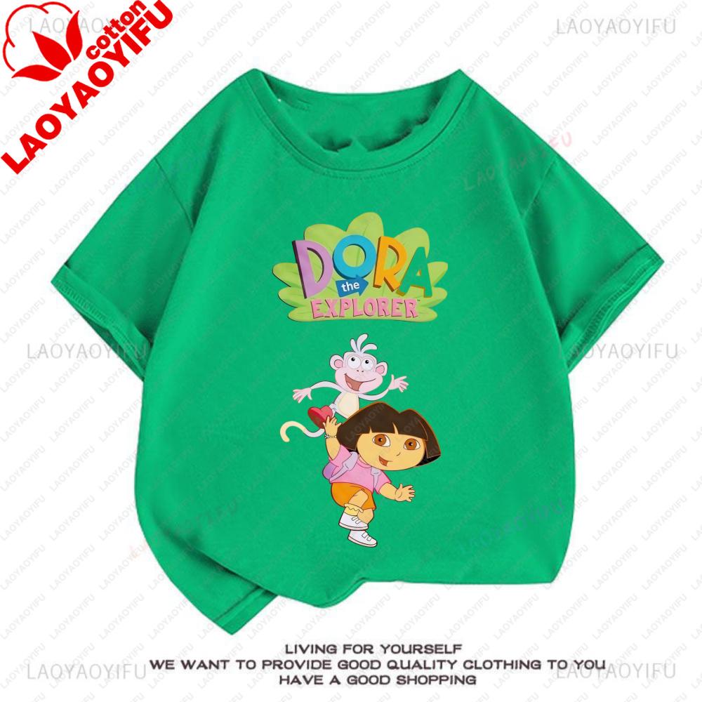 Doras The Explorers T Shirt Summer Short Sleeve Tee Novelty Fashion Graphic T Shirts Cotton Vintage Printed Shirt Camisa Clothes