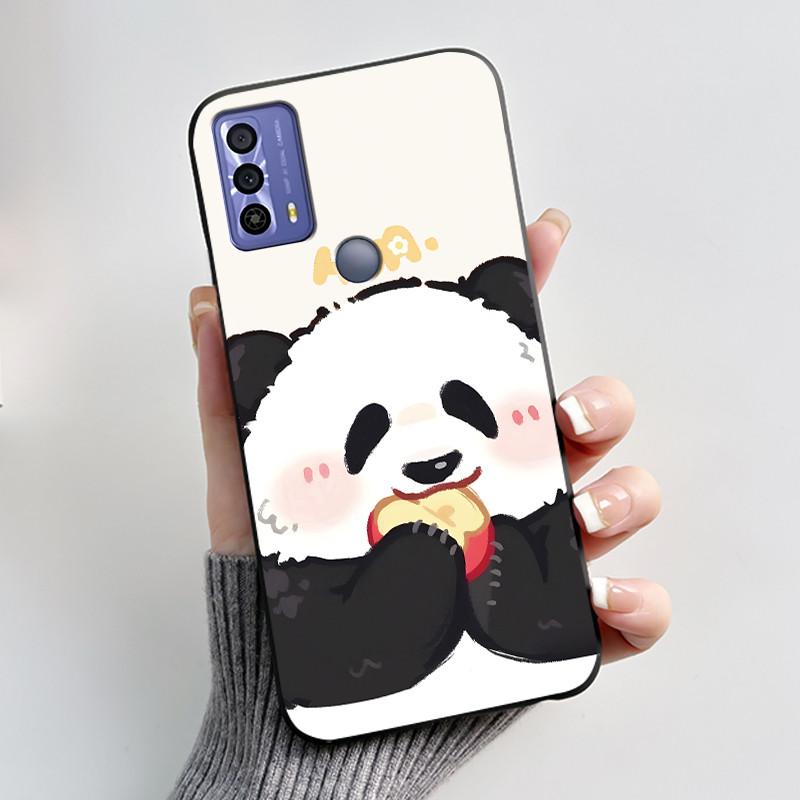 New Design Case For TCL 20B (6159K) Fashionable Black Love Pattern Shockproof Protective Cover Soft Silicone Black Case