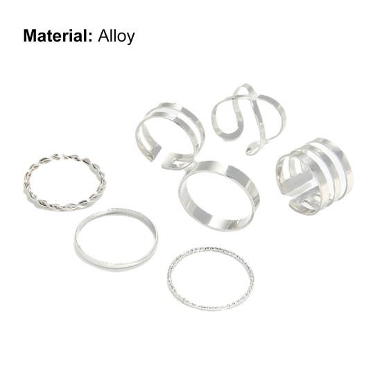 8Pcs/Set Finger Ring Elegant Vintage Retro Creative Multi Style Jewelry Ring for Women
