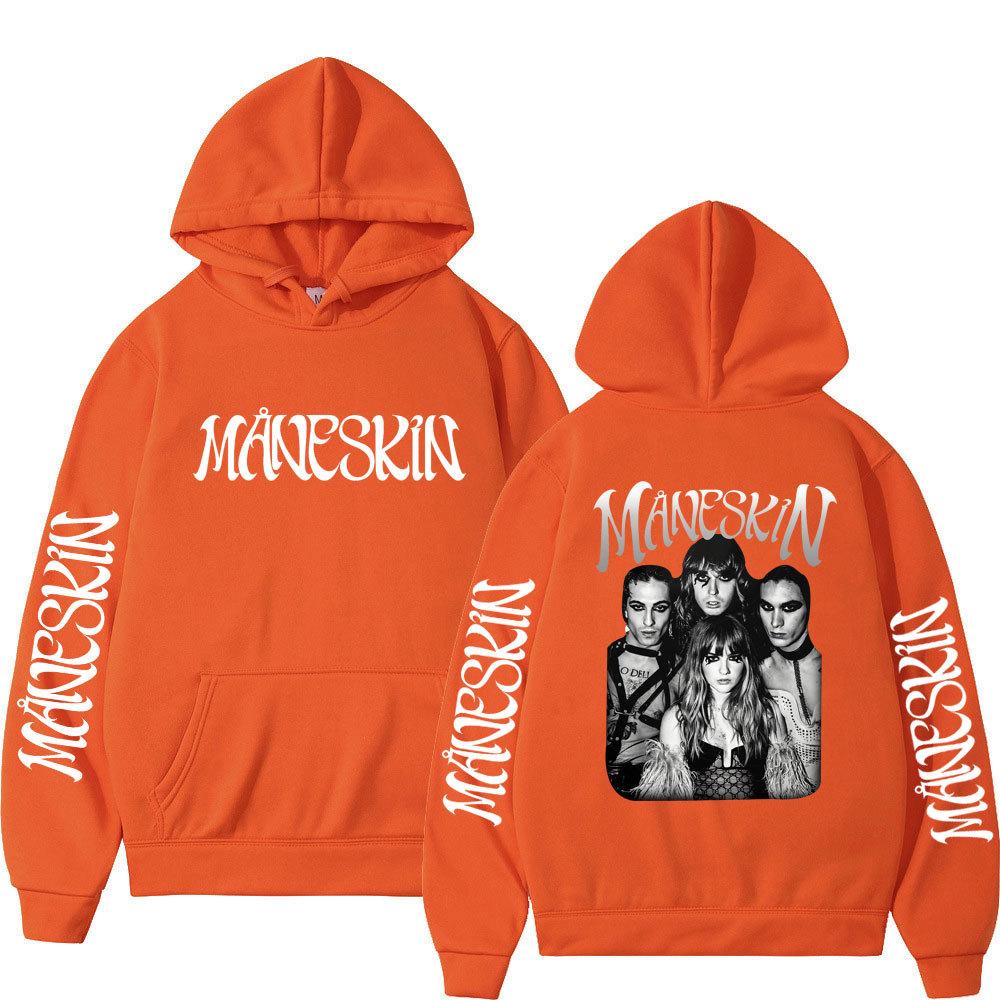 Итальянская рок-группа Maneskin Худи Свитшоты с графическим принтом певца для фанатов Повседневные с длинным рукавом Мужская/Женская одежда Худи