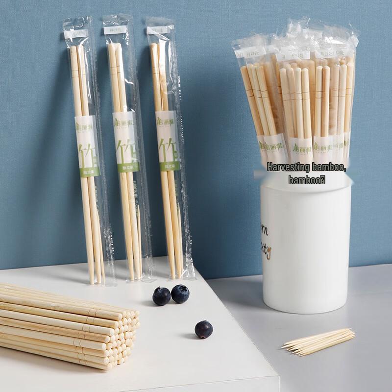 Meiliya Disposable Round Bamboo Chopsticks
