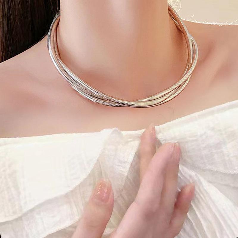 Роскошный комплект из трех проводов в стиле металл-панк-хип-хоп с ожерельем и браслетом