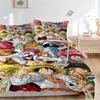 One Piece Adventure Print 3Pcs Bedding Setduvet Cover With 2 Bedropillowcase Home Birthday Gift