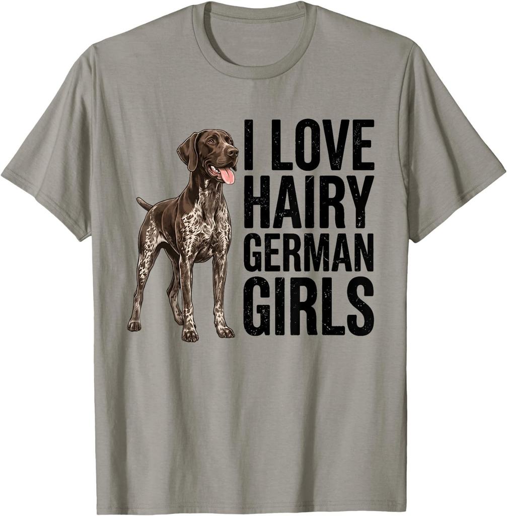 I Love Hairy German Shorthaired Pointer Girls Dog Lover T-Shirt