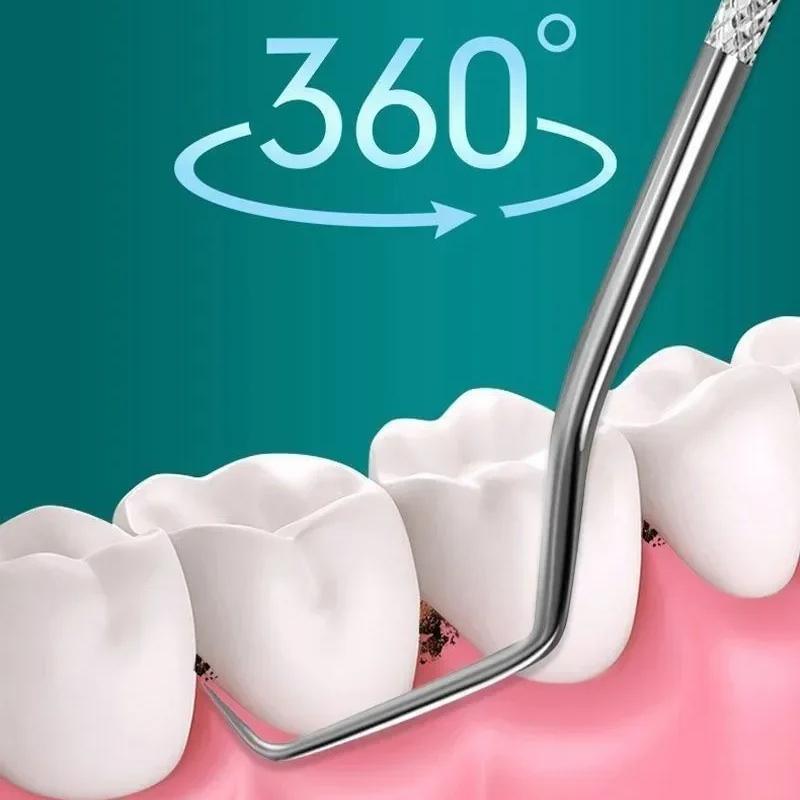 Набор зубочисток из нержавеющей стали, зубная нить, многоразовые зубочистки, портативная зубочистка, средство для чистки зубов, чистка полости рта