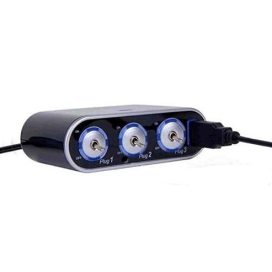 3-полосный автомобильный прикуриватель, тройной разъем, разветвитель, USB-зарядное устройство со светодиодной подсветкой