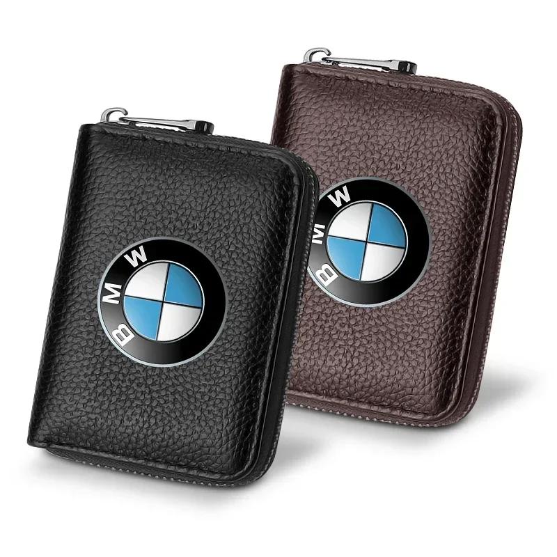 NXY1 For BMW Genuine Leather Car Driver's License, ID Card, Bank Card Wallet For BMW E34 E36 E60 E90 E46 E39 E70 F10 F20 F30 X5 M5 M6
