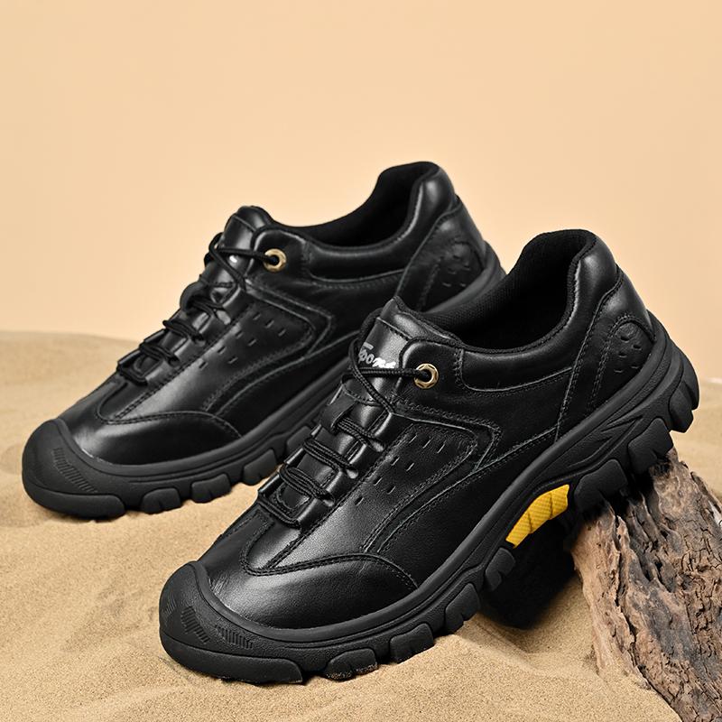 Мужские теплые зимние ботинки из натуральной кожи, модные уличные мужские кроссовки, мужские походные ботинки на шнуровке, нескользящие мужские повседневные ботинки для снега