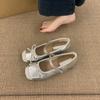 Балетки серебристые с внутренней платформой, женская обувь 2025 новая, французские весенние туфли Мэри Джейн в стиле «маленькая ароматная нежность»