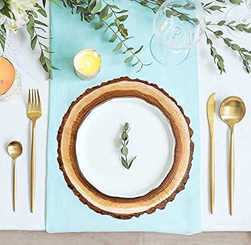 1pc PVC Place Mats Round Rustic Brown Charger Place Mat for Farmhouse Tan Table Setting Summer Spring Fall Wedding Dinner Party Decor