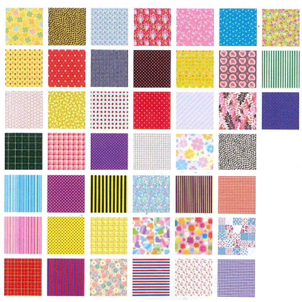 Toyo Origami Chiyogami 45 180 018055 Коллекция, 7,5 см квадрат, узоры, листы,