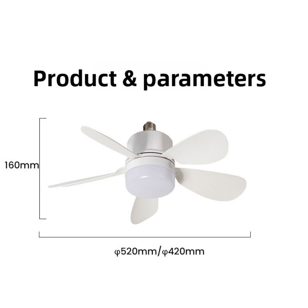 with E27 Base E27 Screw Ceiling Fan Light Mute Design 3 Color Lights Fan Home Decor