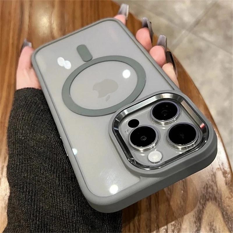Магнитный роскошный прозрачный защитный чехол для беспроводной зарядки Magsafe для iPhone 16 15 14 Plus 13 12 11 Pro Max противоударный бампер