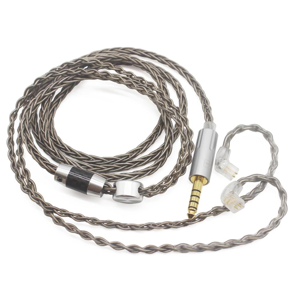 Youkamoo Balanced 8 Core Braided Silver Plated Wire Upgrade Cable Sound Quality Adjustment Ear Hook Replacement Cable ZSN Pro ZS10 Pro NF2u KZ ZSX QDC