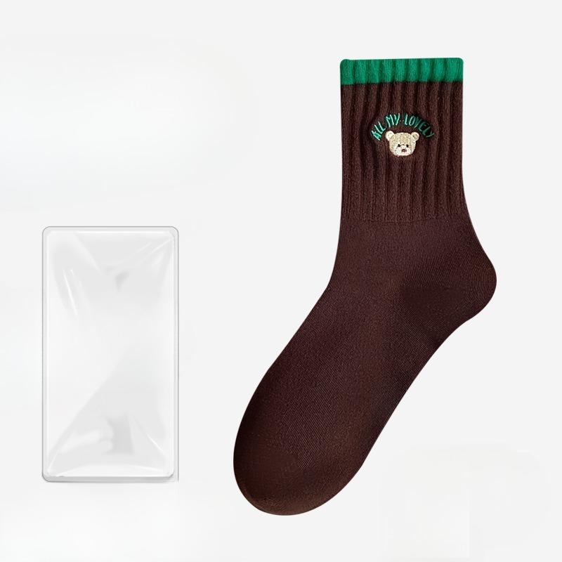 Женские осенне-зимние новые трендовые носки-гольфы из чистого хлопка, дышащие, дезодорирующие, влагоотводящие