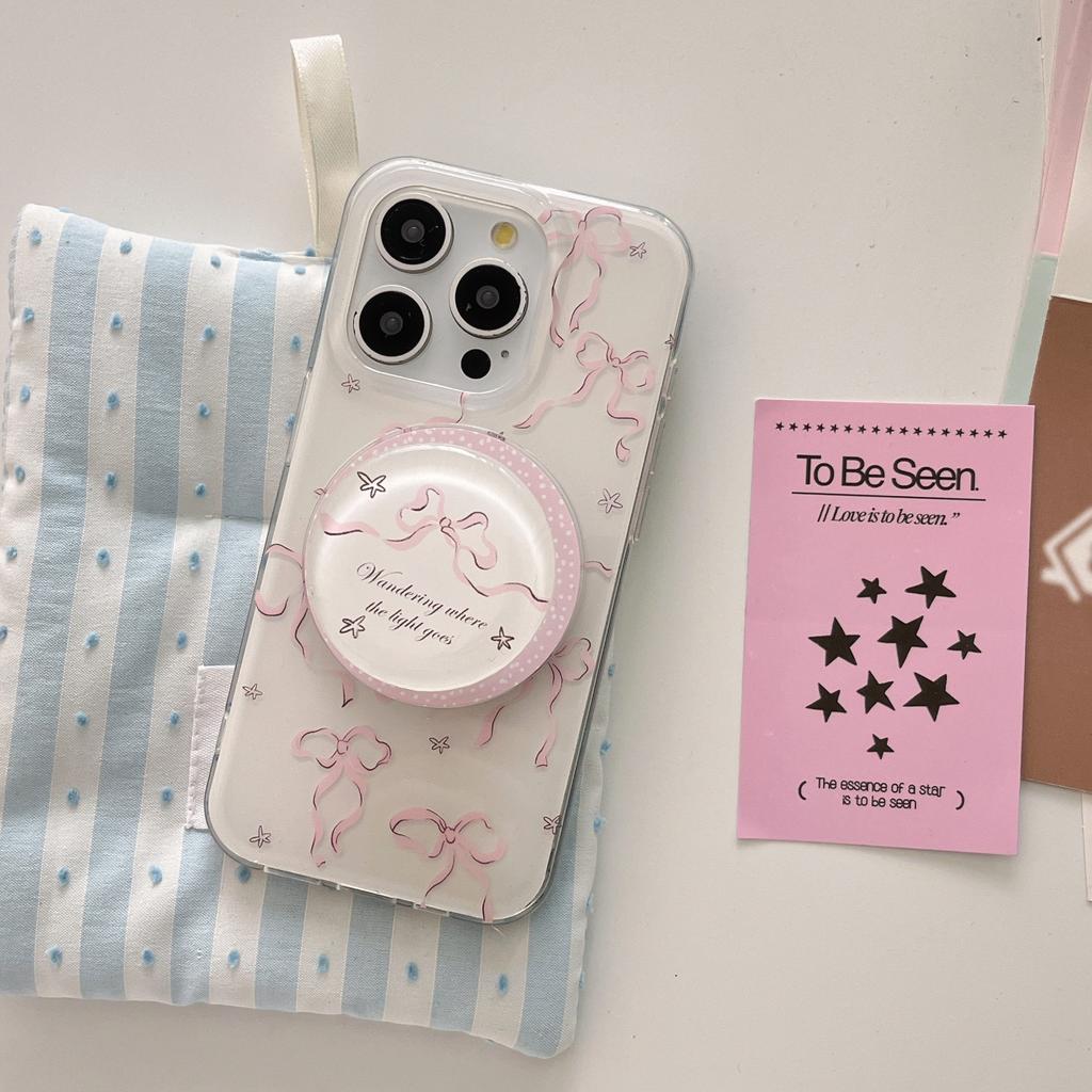 Новый креативный IMd Большое отверстие Бант Магнитная присоска для iPhone16 для Apple 15ProMax Чехол для телефона 14Pro