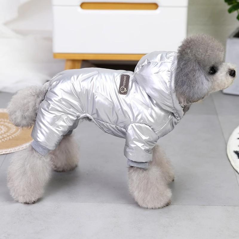 Thick Winter Dog Coat Small Breeds Poodle Teddy 4-Leg Warm Waterproof Cotton Pet Clothing