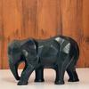 Geometric Elephant Ceramic Home Decor Figurine with Diamond Cut Detail (Elephant Black)