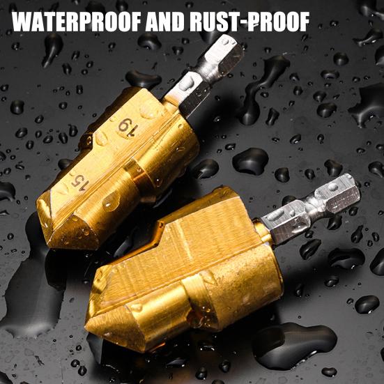 1/3Pcs Heavy-Duty Pipe Reaming Drill Bits Rustproof Corrosion Resistant Easy Installation Versatile Compatibility Reamer