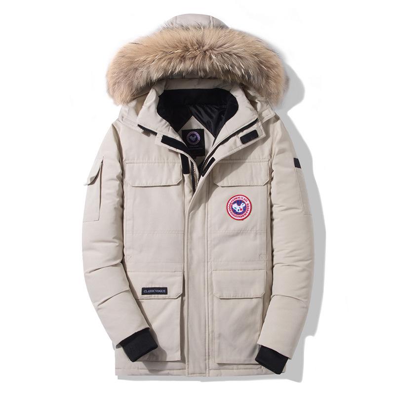 Женская зимняя пуховая куртка 2025 года унисекс с большим меховым воротником