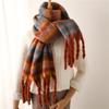 Winter New Coarse Beard Striped Scarf Imitation Cashmere Warm Long Tassel Scarf Men'S And Women'S Scarf Shawl