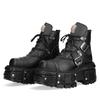 New Genuine Leather Tank Sole Punk Short Boots Fashion Street Motorcycle Boots Short Boots Thick Sole Buckle Lace Up Boots
