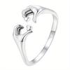 1pc Fashionable Heart-shaped Ring for Women, Couple Gift, Men's Gift Ring, Fashionable and Simple Ring