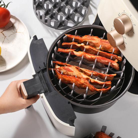 Silicone Air Fryer Liner with Hot Dog Divider Round Cooking Rack Reusable
