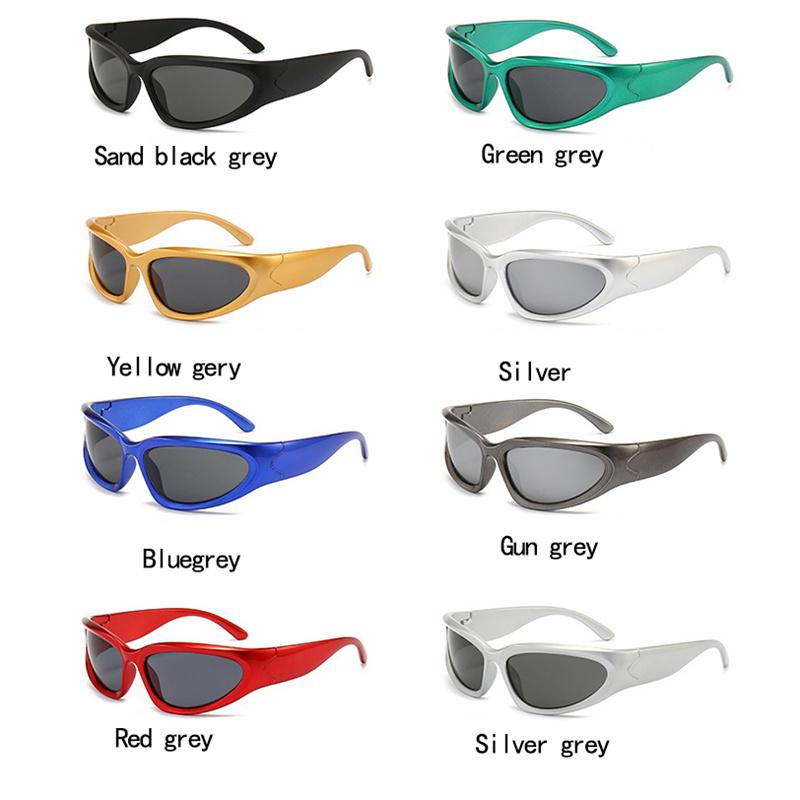 Солнцезащитные очки в стиле панк, уникальные спортивные солнцезащитные очки для мужчин и женщин, неполяризованные, для верховой езды, зеркальные, цветные очки