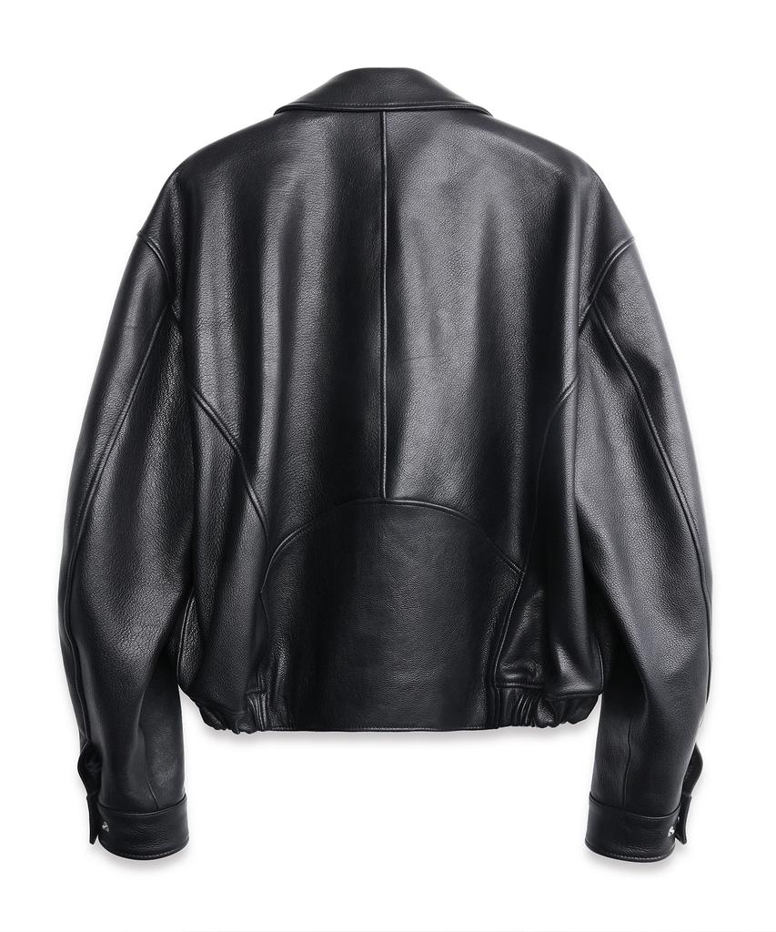 Doffjason Goat Leather Surface Blouson Black