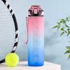 Бутылка для воды градиентной формы большой емкости 1000 мл, питьевая бутылка с трубочкой, 1 литр, герметичная, с маркером времени для фитнеса, спортзала, на открытом воздухе